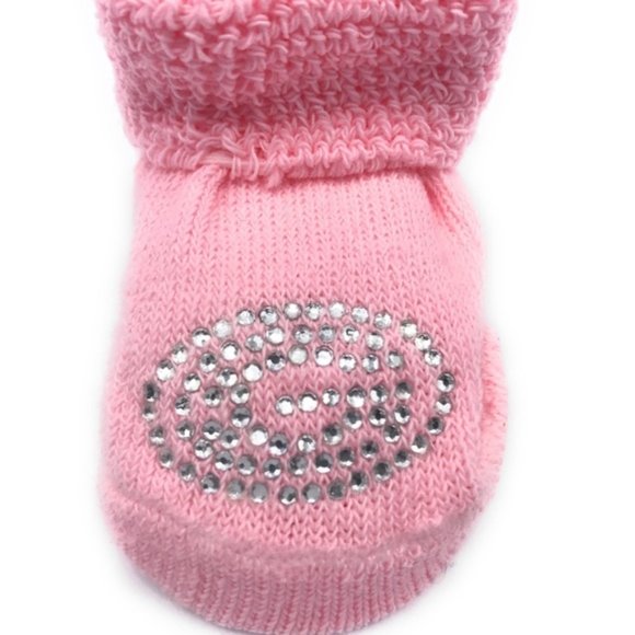 Two Feet Ahead Pink Newborn Cloth Socks Booties - Picture 5 of 9